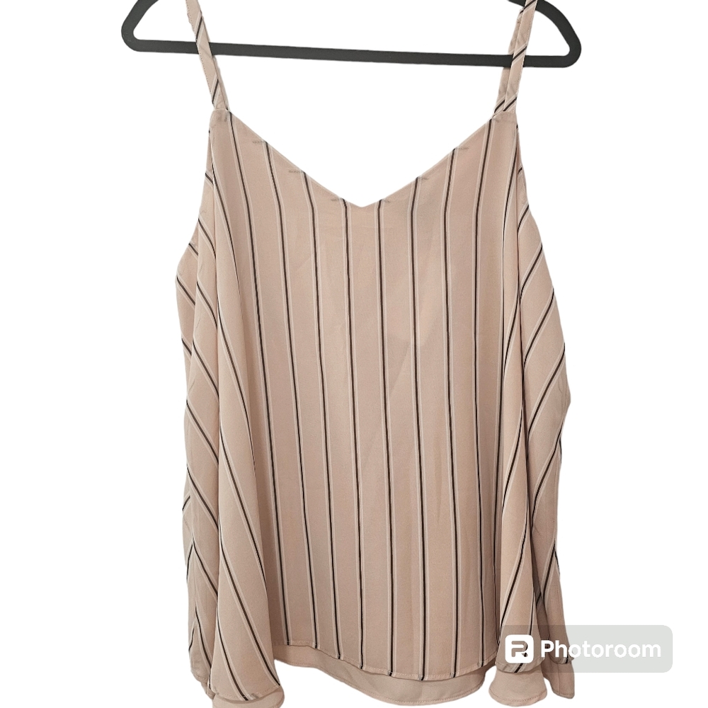 Torrid Pink & Brown Striped Tank